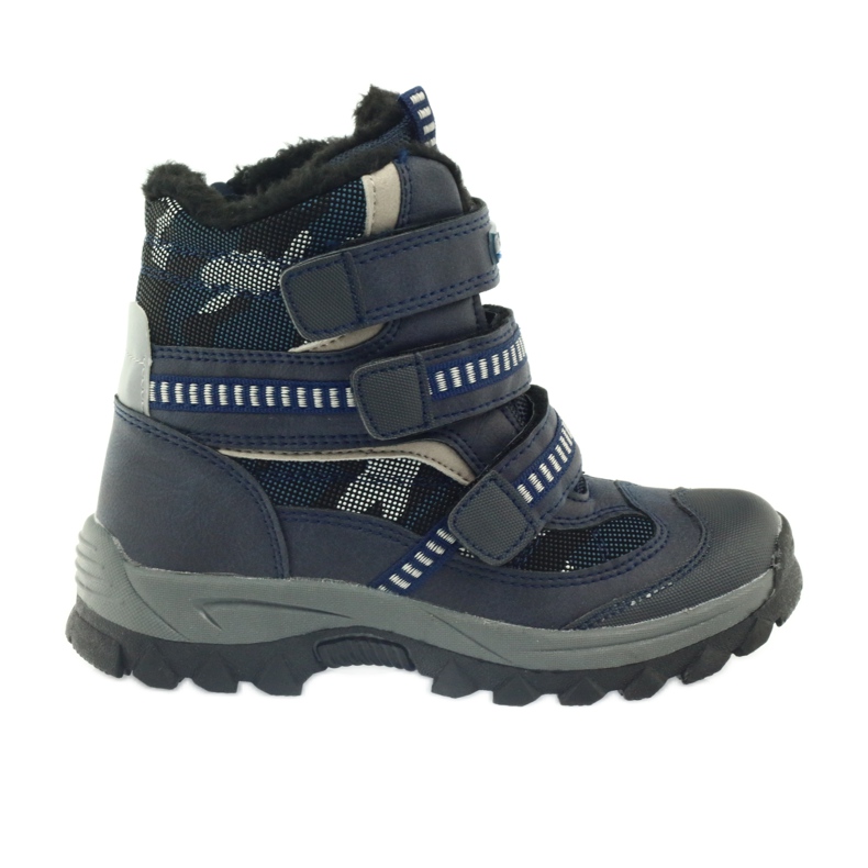 American Club Bottes américaines bottines bottes d'hiver 87433 bleu marine blanche le noir
