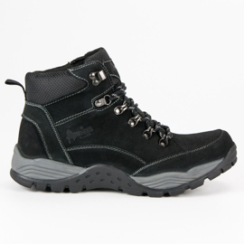 American Club Trappeurs américains en cuir noir