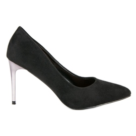 Escarpins en daim noir le noir