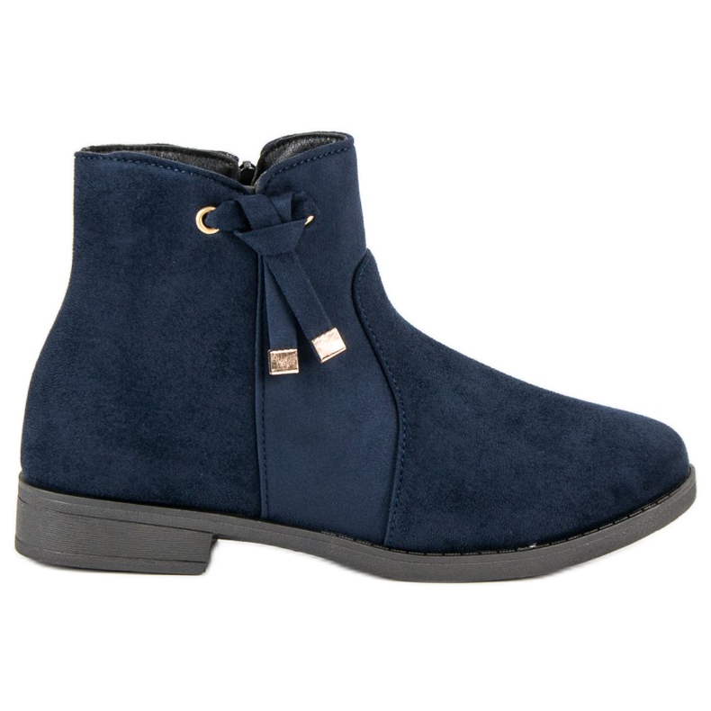 Top Shoes Bottines basses avec fermeture éclair bleu