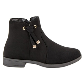 Top Shoes Bottines basses avec fermeture éclair le noir