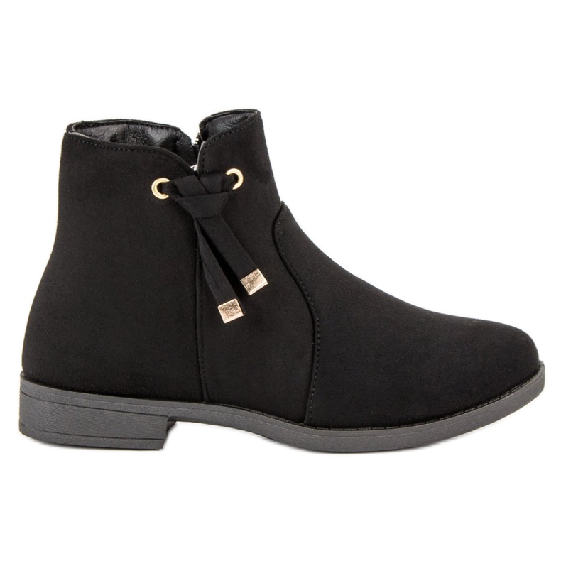 Top Shoes Bottines basses avec fermeture éclair le noir