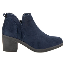Ideal Shoes Bottes à talons hauts bleu