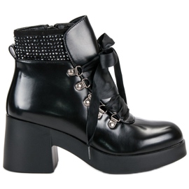 Super Me Bottes à talons à la mode le noir