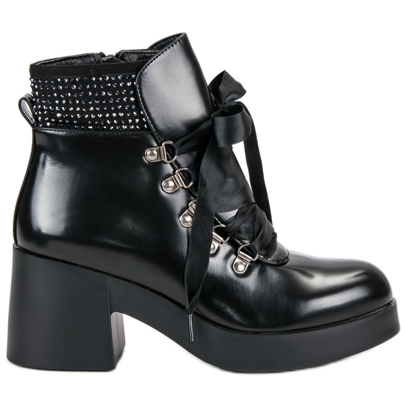 Super Me Bottes à talons à la mode le noir