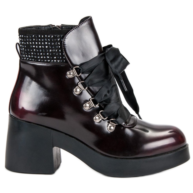 Super Me Bottes à talons à la mode rouge
