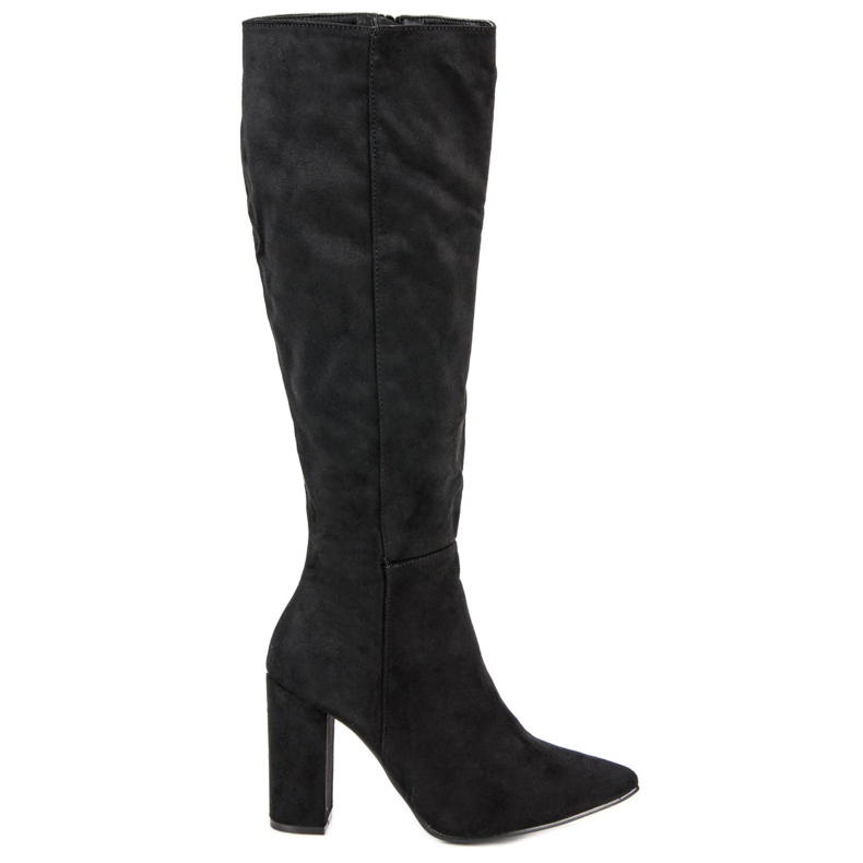 Small Swan Bottines à talons en daim le noir