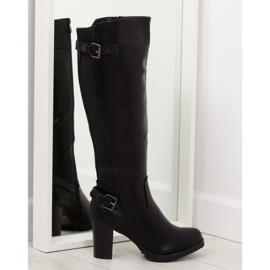 Bottines noires à talons hauts HX1502-112 noir