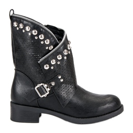 SDS Bottes de motard élégantes le noir