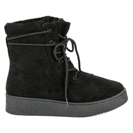 Anesia Paris Bottines à lacets sur la plateforme noir