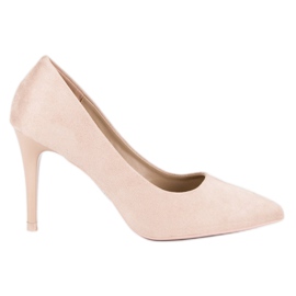 Escarpins en daim beige