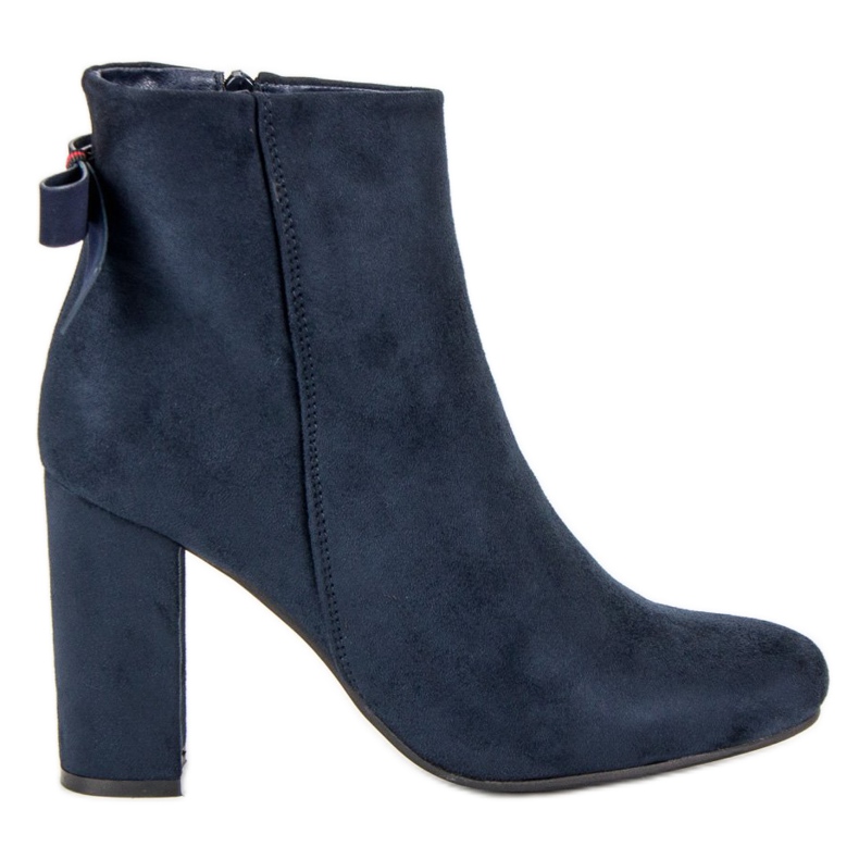 Ideal Shoes Bottes bleu marine élégantes
