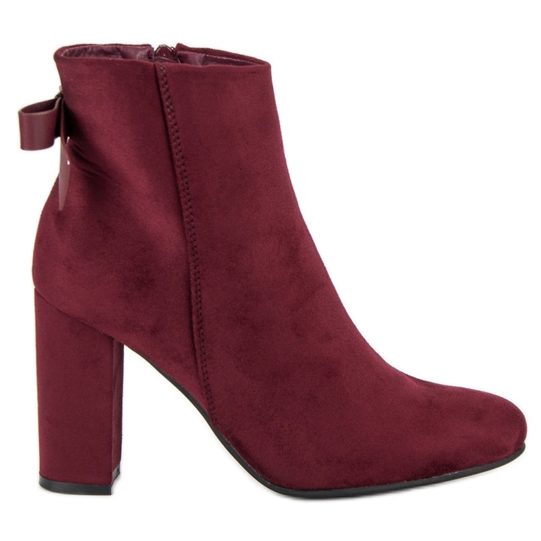 Ideal Shoes Bottines rouges élégantes Ideal Shoes Bottines rouges élégantes