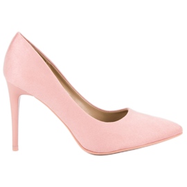 Talons en daim rose