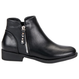 Bottines basses avec fermeture éclair noir