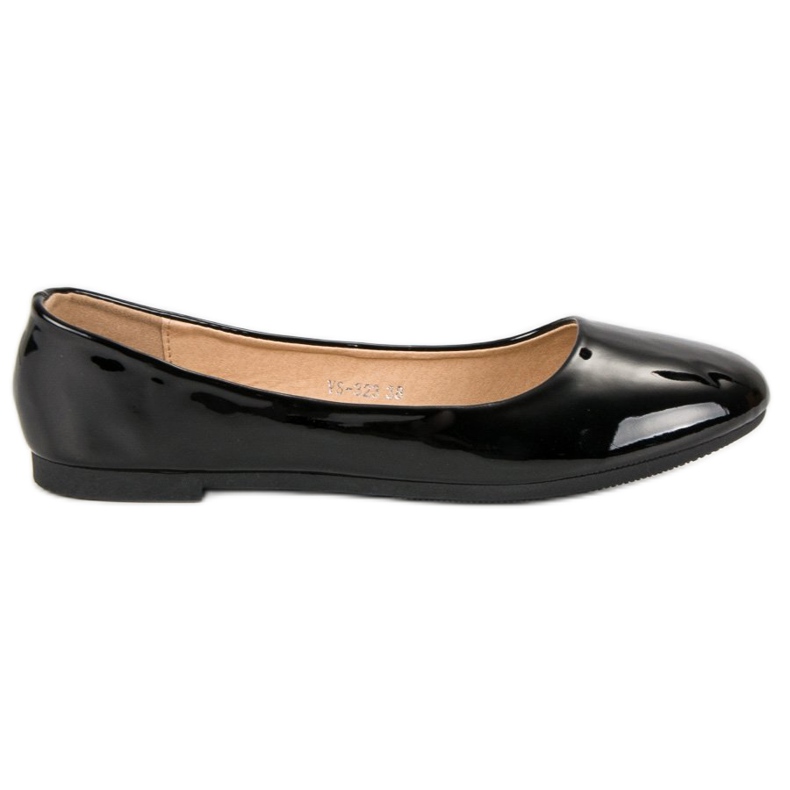 Top Shoes Ballerines laquées le noir