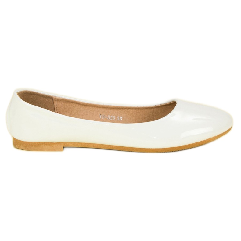 Top Shoes Ballerines laquées blanche