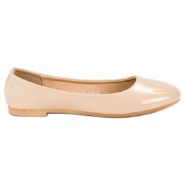 Top Shoes Ballerines laquées brun