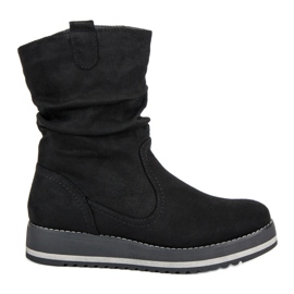 Kayla Bottines compensées noires le noir