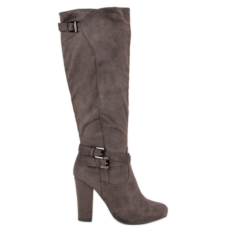 Groto Gogo Bottes en daim sur le poteau gris