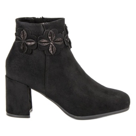 Kylie Bottes noires en daim le noir