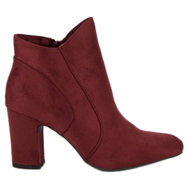 Kylie Bottines en daim élégantes rouge