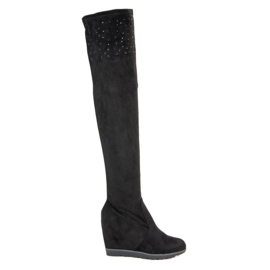 Kayla Bottes compensées le noir Kayla Bottes compensées le noir