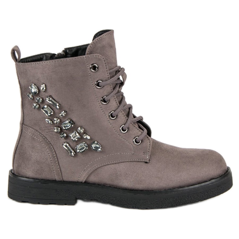 Bestelle Trappeurs en suède gris Bestelle Trappeurs en suède gris