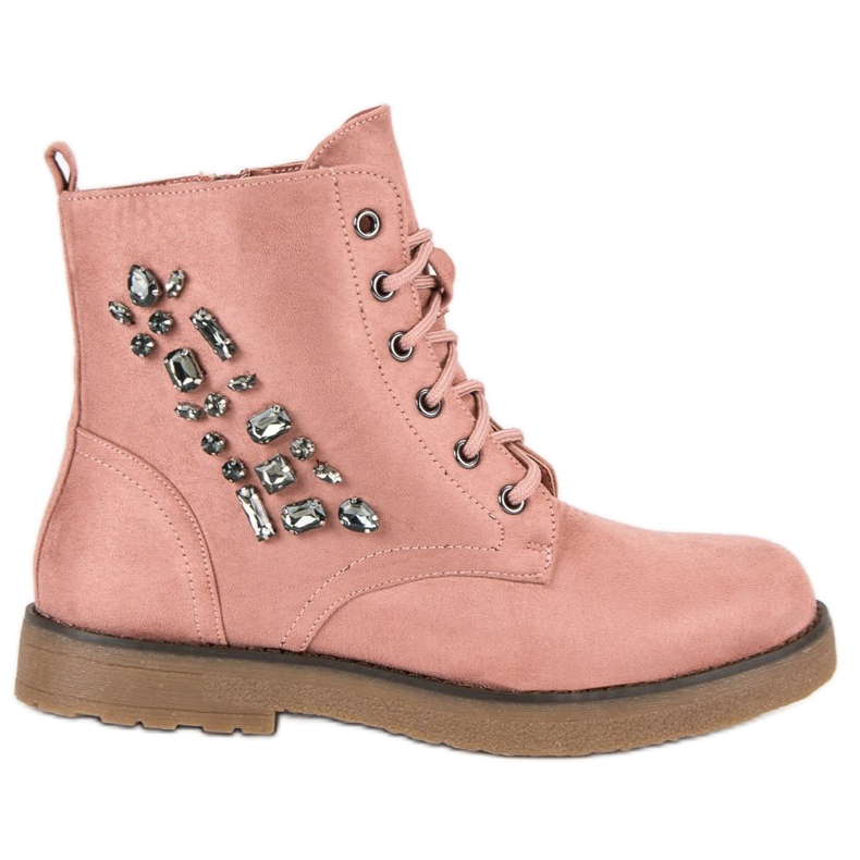 Bestelle Trappeurs en suède rose