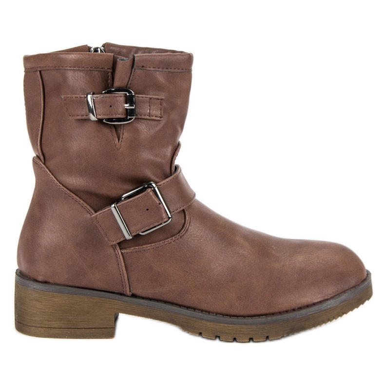 Encor Bottes de motard marron brun