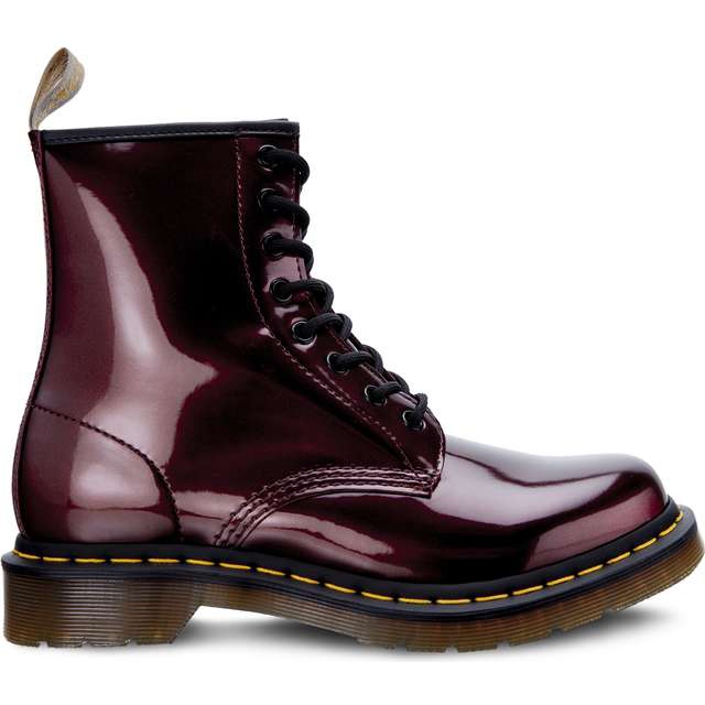 Dr. Martens Vegan 1460 Chrome Oxblood Chrome Peinture Métallisée rouge