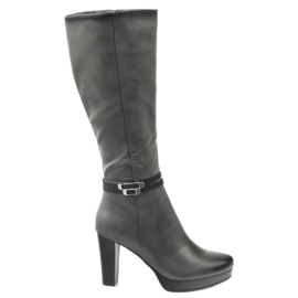 M.Daszyński Bottes sur le poteau Daszyński AM61 noir gris