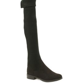 M.Daszyński Bottes côtelées pour femmes SA62-58 Bottes noires
