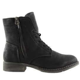 Bottines à lacets noires 6177 Noir le noir