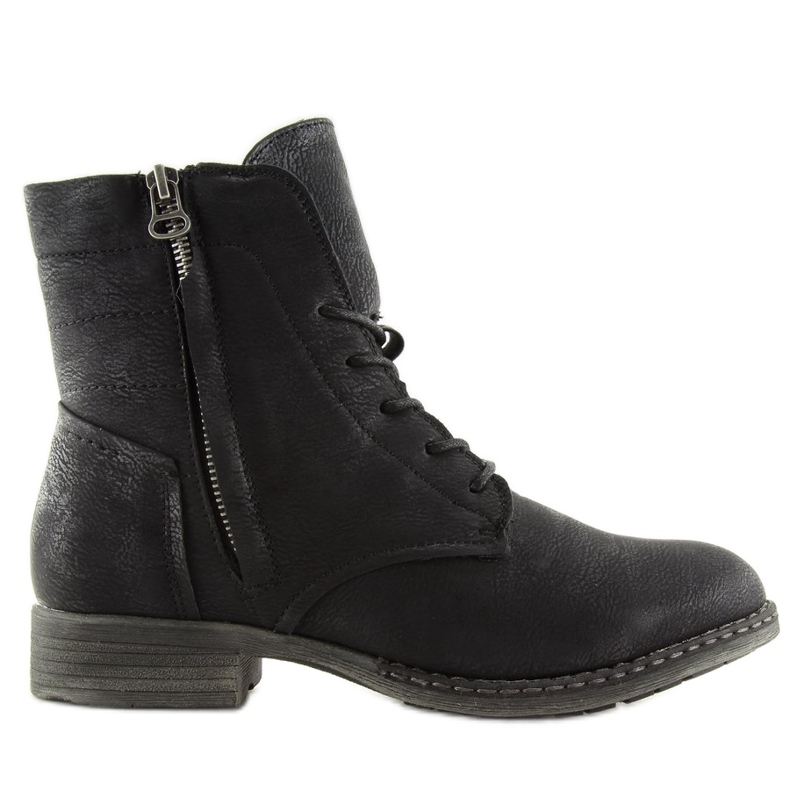 Bottines à lacets noires 6177 Noir le noir