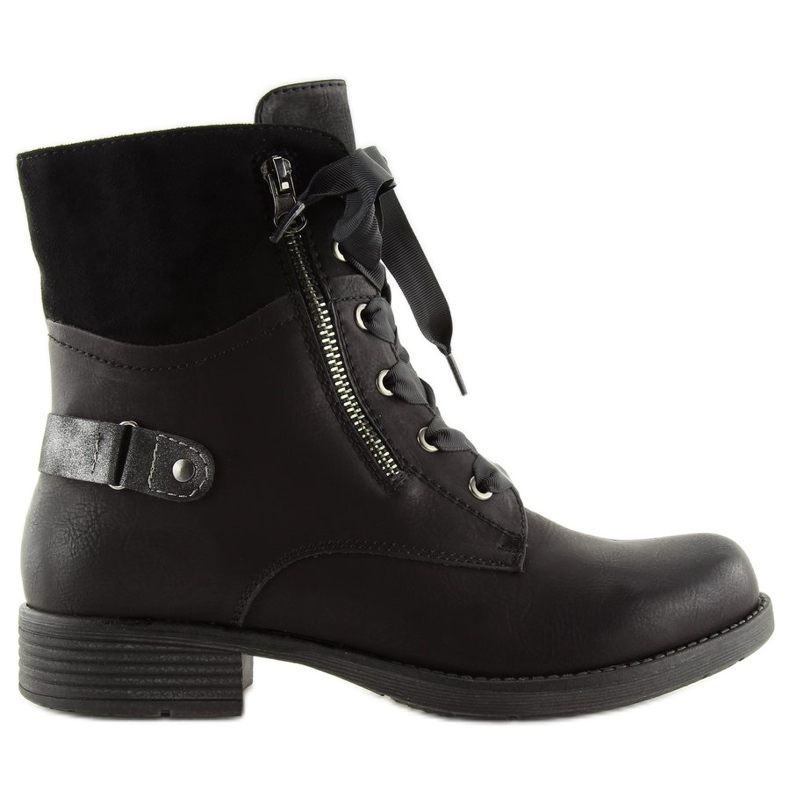 Bottines à lacets noir 17103-2 Noir le noir
