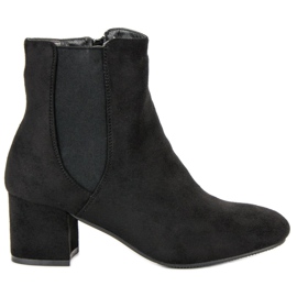 Top Shoes Bottines à talons en daim noir