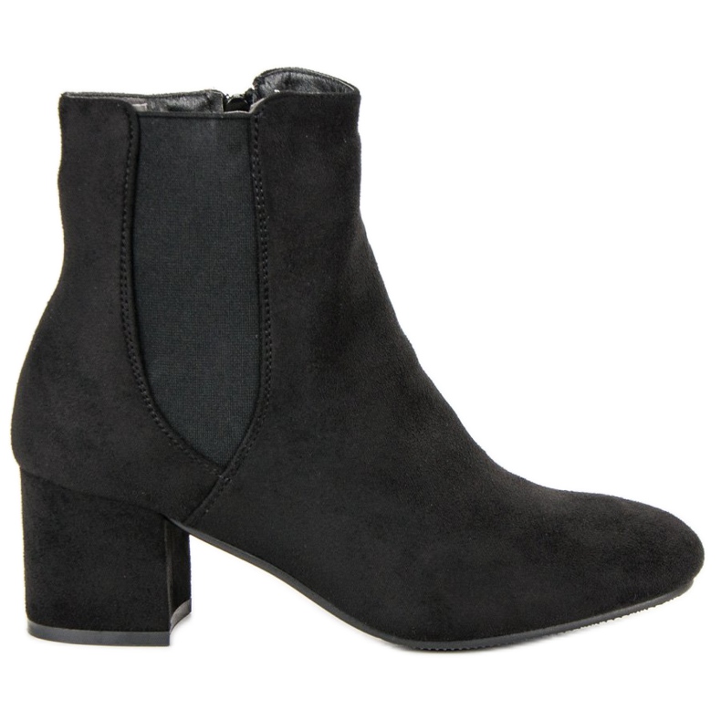 Top Shoes Bottines à talons en daim le noir