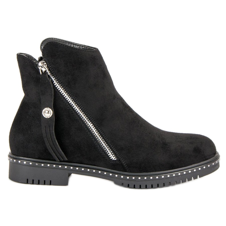 Queentina Bottes d'automne confortables le noir