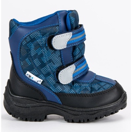 Bottes de neige en velcro chauffées bleu