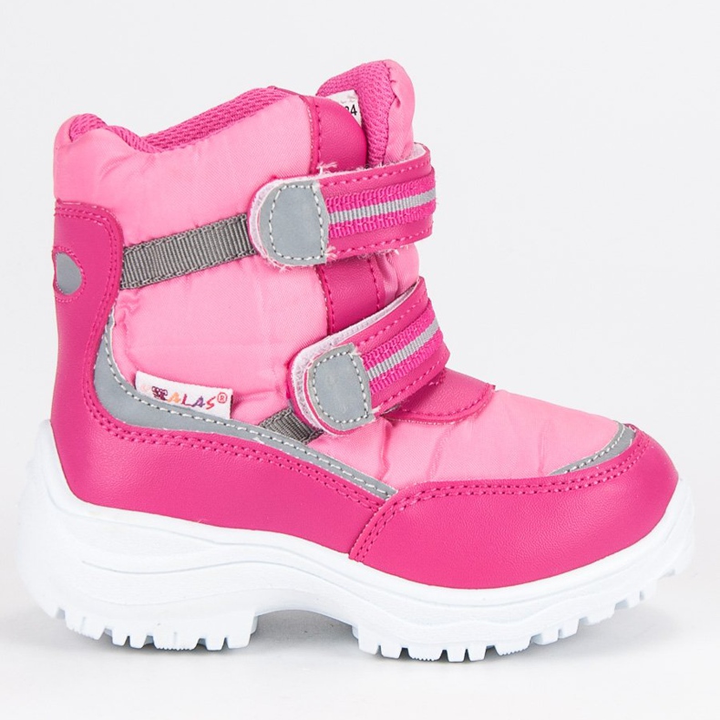 Bottes de neige en velcro chauffées rose