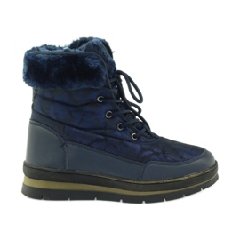 Bottes de neige sport sur fourrure DK bleu marine