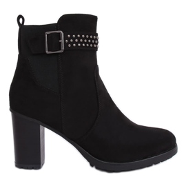 Bottines à talons noires 6139 Noir le noir