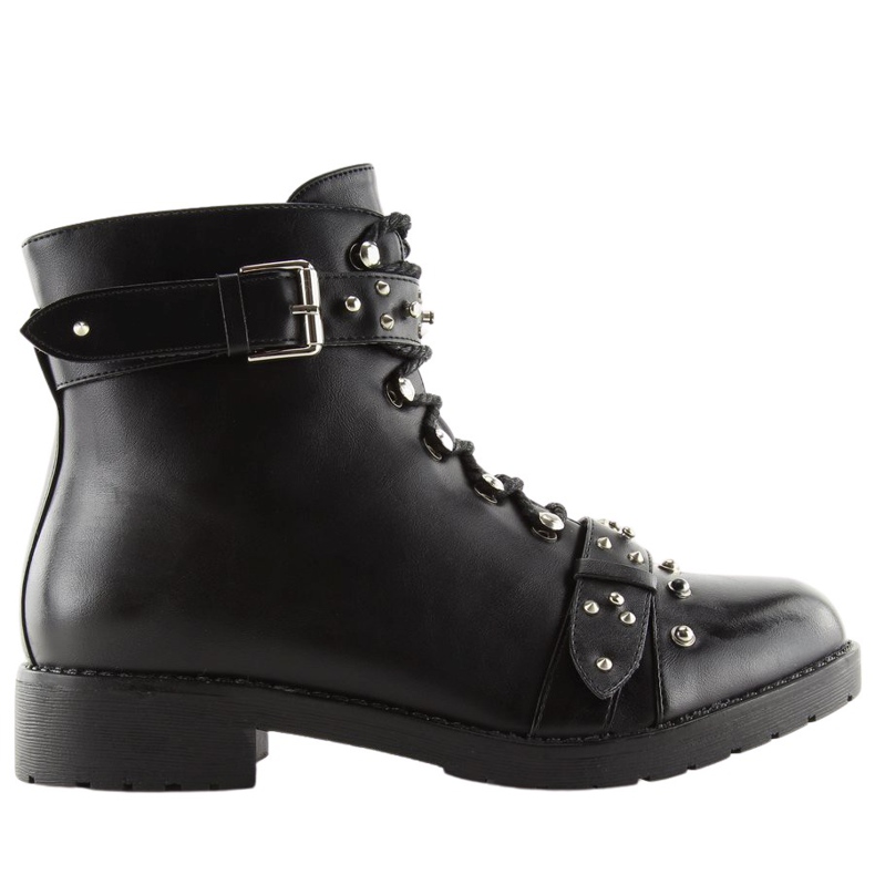 Bottines noires à clous noir A3309 Noir le noir