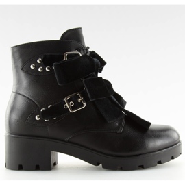 Bottines noires à clous noir A1208 noir