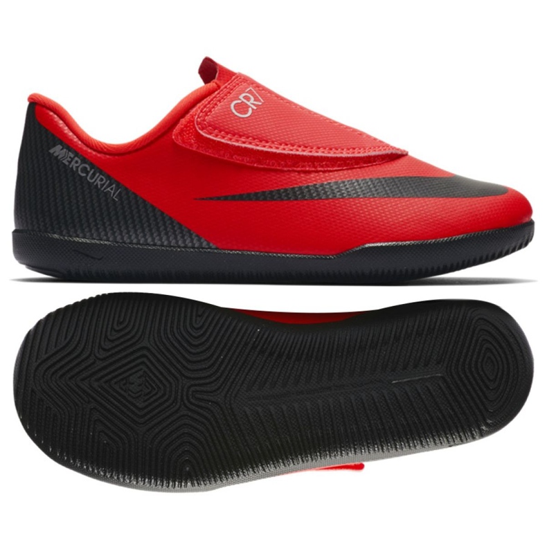 Chaussures indoor Nike Mercurial Vapor 12 Club Ps (V) CR7 Ic Jr AJ3107-600 rouge rouge