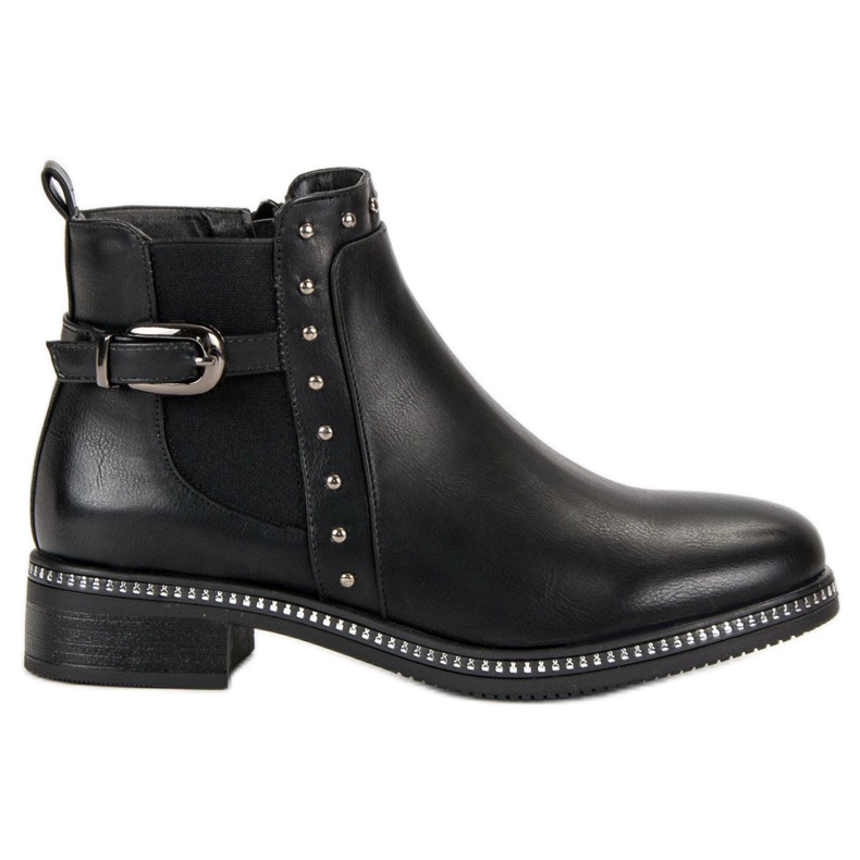 Vinceza Bottines Noires Avec Strass le noir