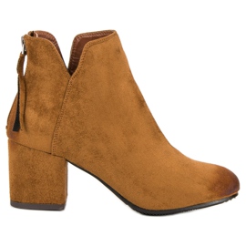 Vinceza Bottines à talons en daim brun