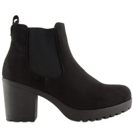 Bottines noires à talons larges E5106 Noir