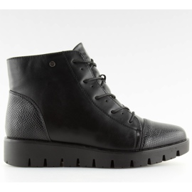 Bottines noires à lacets 6707-1 noir le noir